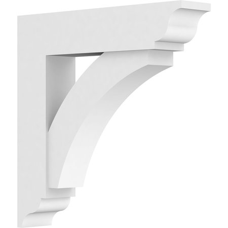 EKENA MILLWORK Standard Thorton Architectural Grade PVC Bracket with Traditional Ends, 3"W x 18"D x 18"H BKTP03X18X18THR01